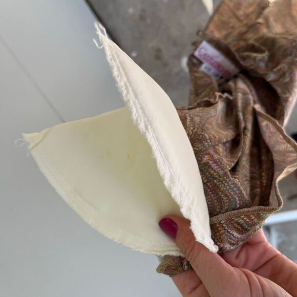 VTG 80s Castleberry Marbled Satin Blouse Pleated Knit Skirt Set M/L USA - Picture 9 of 12